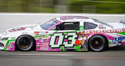 Car racing at Blue Ridge 250 at Tri-County Motor Speedway