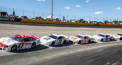 Cars on track at KevinSaysYes.com 125 at Southern National Motorsports Park