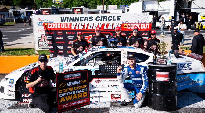 Featured image for Landen Lewis, Kaden Honeycutt take home victories at Caraway Speedway